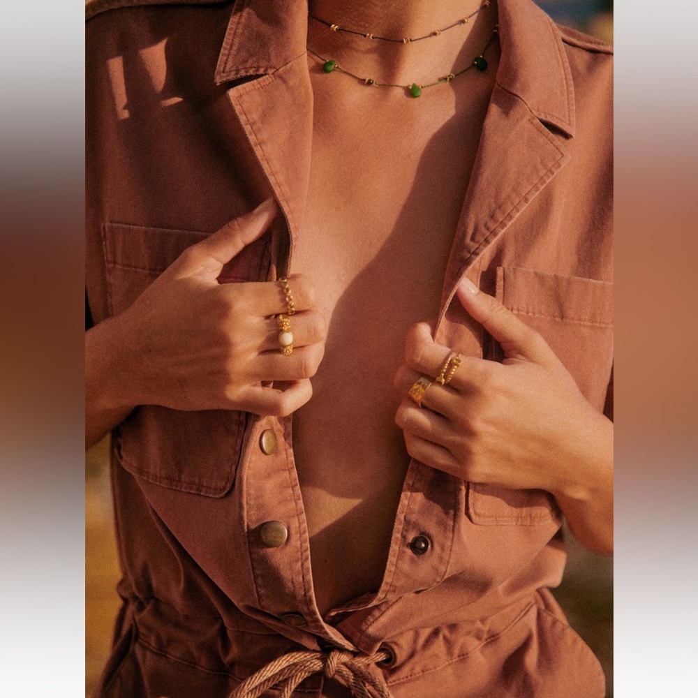 NWT - Sezane Kaou jumpsuit in dark camel - Picture 3 of 6